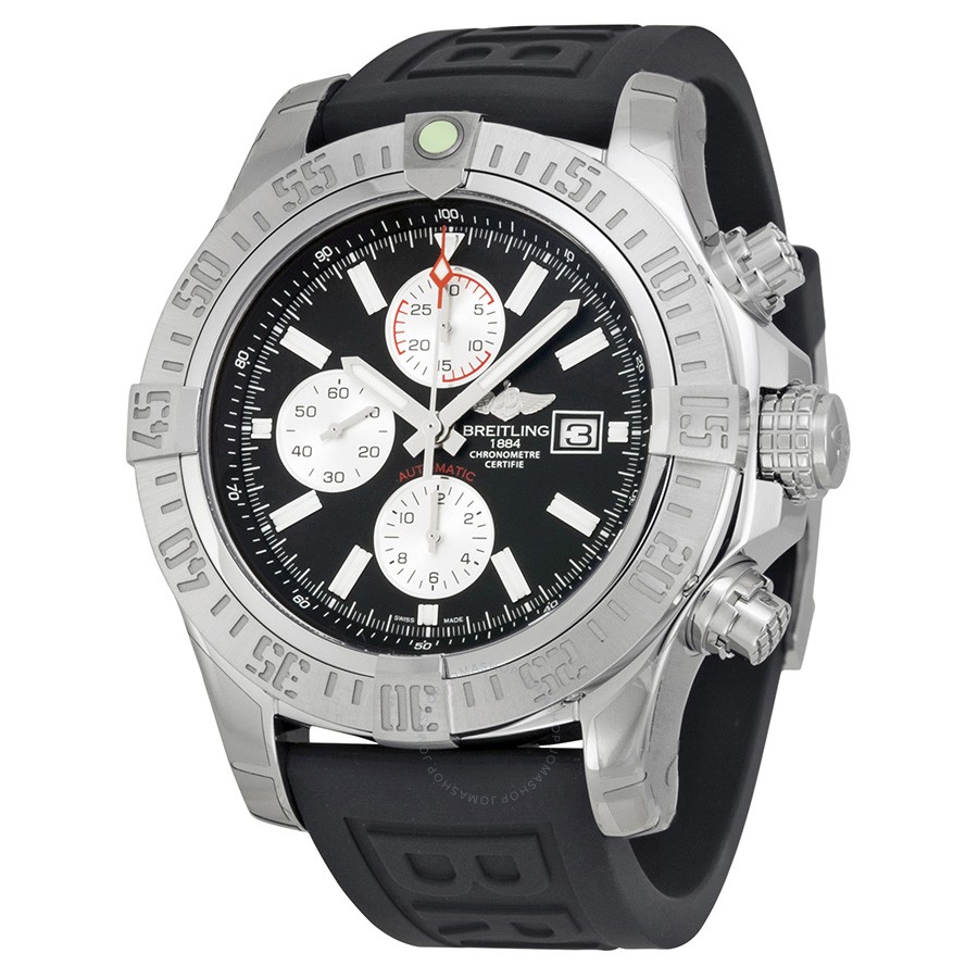Buy Luxury Replica Breitling Super Avenger II Chronograph Steel Black Rubber with Holes watch